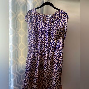 Bar III dress . Beige / blue print . Medium